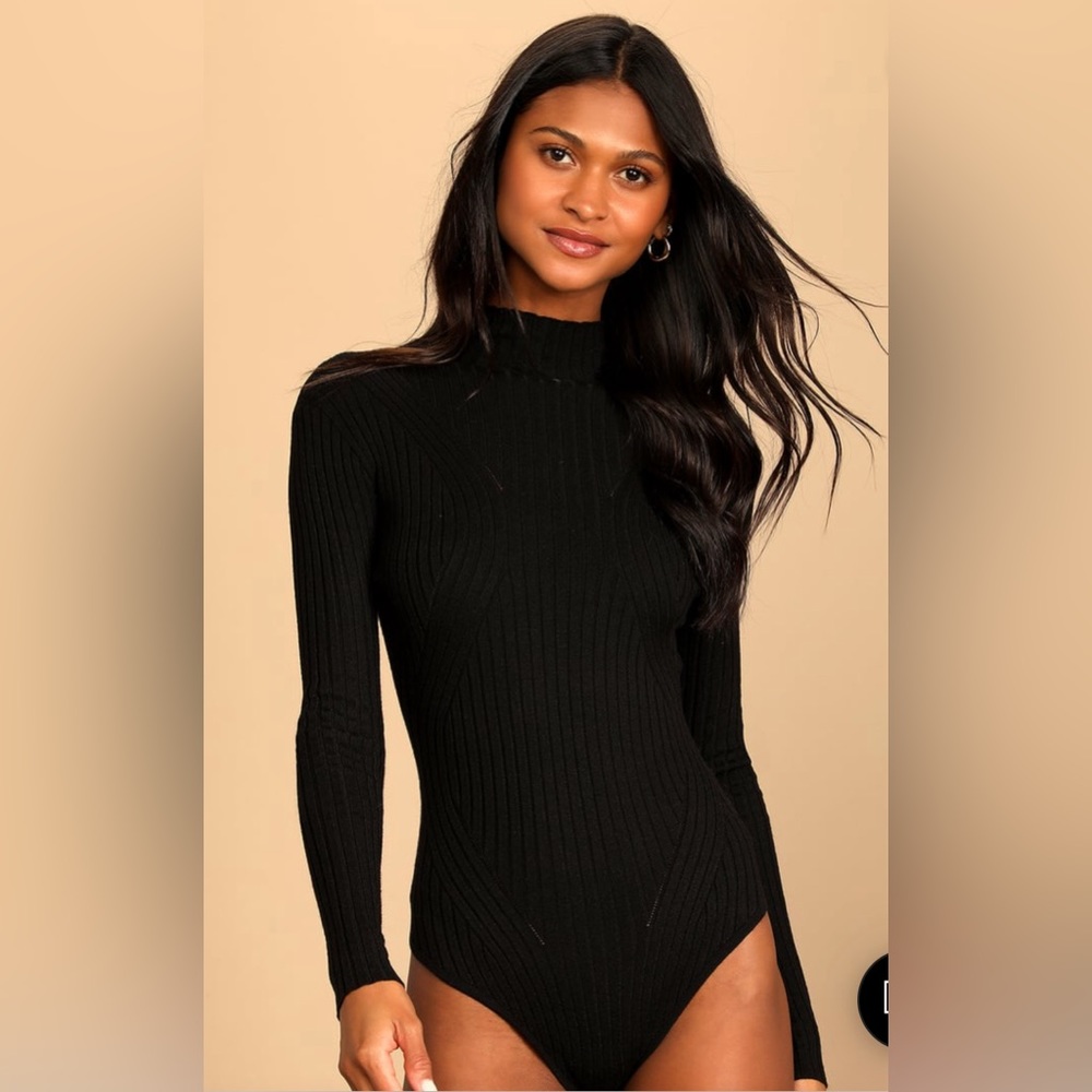 Crawford Black Long Sleeve Mock Neck Bodysuit by Lulus